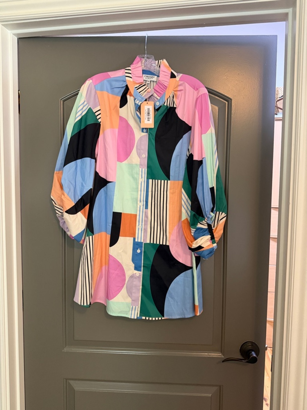 CROSBY by Mollie Burch Pastel Geometric Mini Dress - Picture 3 of 3